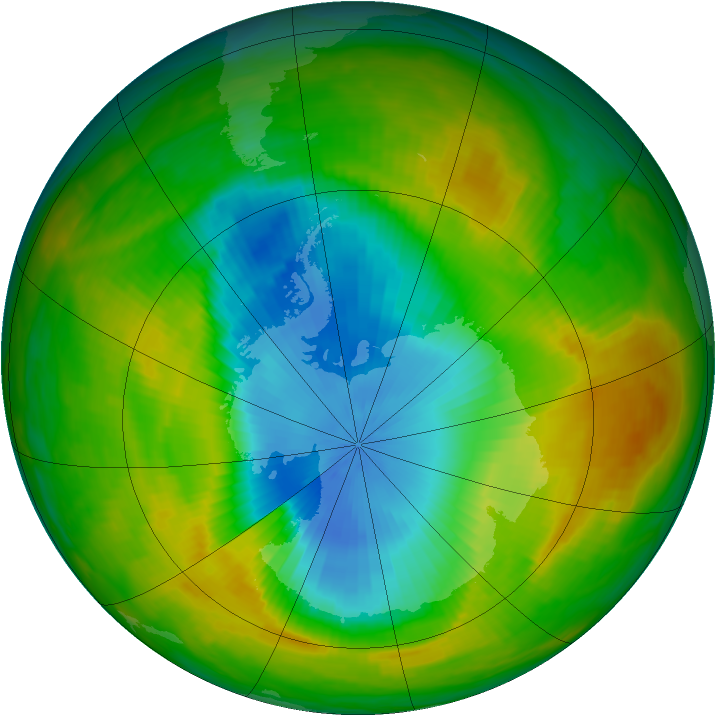 Antarctic ozone map for 13 November 1982